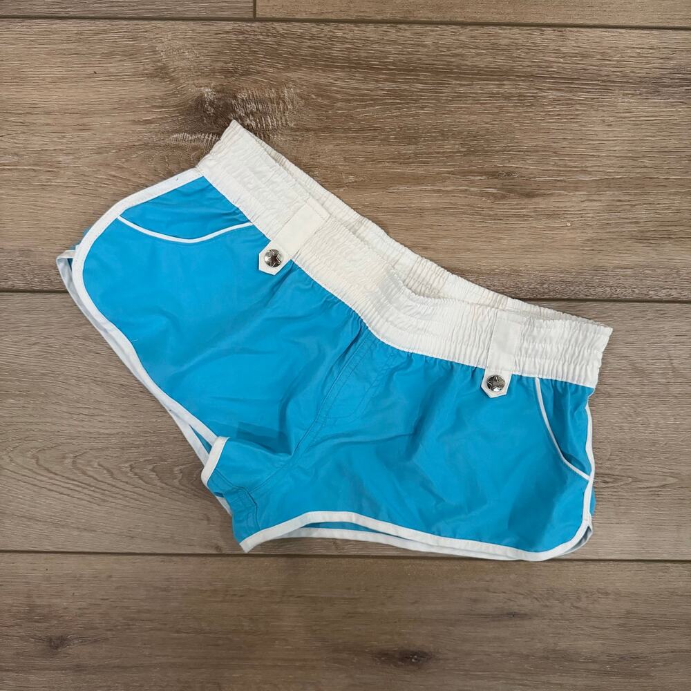 Y2K No Boundaries Metal Star Low Rise Dolphin Short in Teal Size S/M
